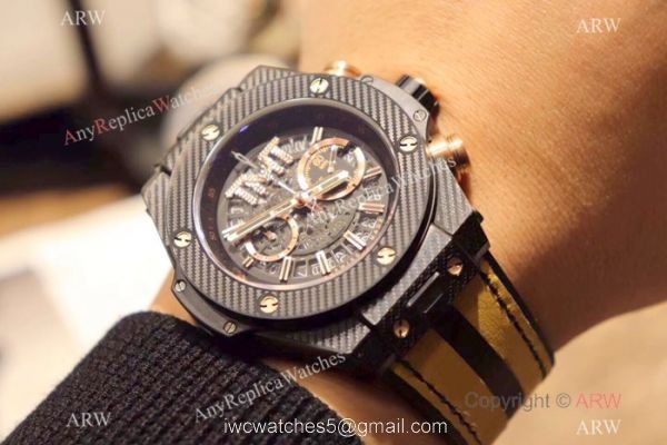 Hublot Big Bang Unico TMT Black Chronograph Watch Yellow Gummy Strap Hublot Big Bang Unico TMT Black Chronograph Watch Yellow Gummy Strap