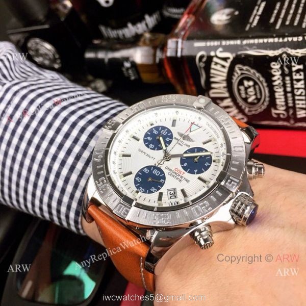 Copy Breitling COLT Chronograph Watches SS Brown Leather Strap Copy Breitling COLT Chronograph Watches SS Brown Leather Strap