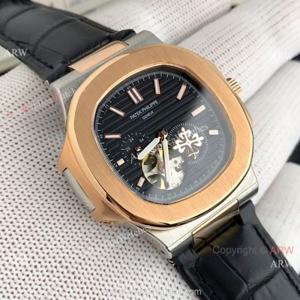 Patek Philippe Nautilus White Face with Tourbillon Gold Case Watch Patek Philippe Nautilus White Face with Tourbillon Gold Case Watch