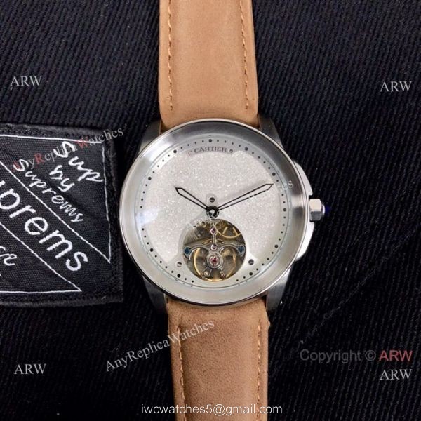 New Copy Calibre de Cartier Tourbillon watch Black Leather Band New Copy Calibre de Cartier Tourbillon watch Black Leather Band