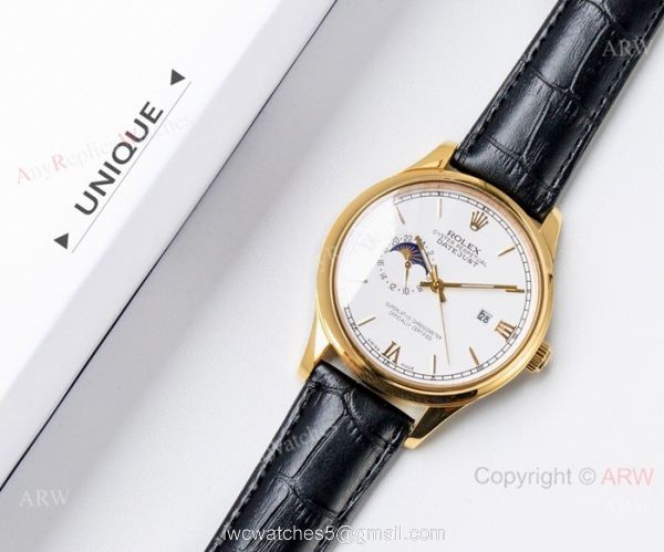 New Copy Rolex Datejust Moonphase Gold Watch Swiss 8217 Movement New Copy Rolex Datejust Moonphase Gold Watch Swiss 8217 Movement