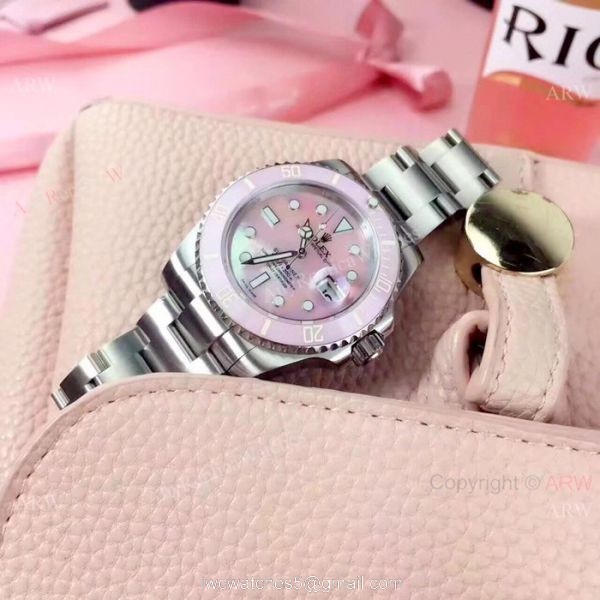 Replica Pink Rolex Submariner Stainless Steel Pink MOP dial Watch Replica Pink Rolex Submariner Stainless Steel Pink MOP dial Watch