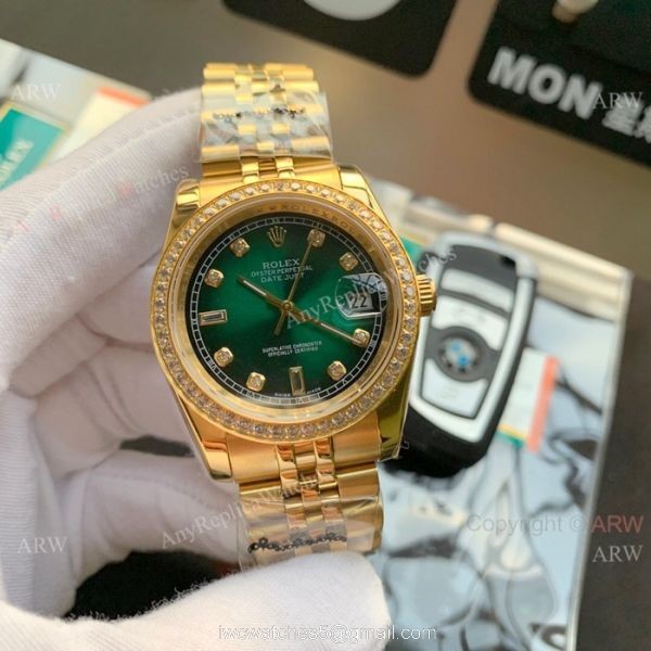 Two Tone Green Face Replica Rolex Datejust Jubilee Watch Asia 8215 Movement Two Tone Green Face Replica Rolex Datejust Jubilee Watch Asia 8215 Movement
