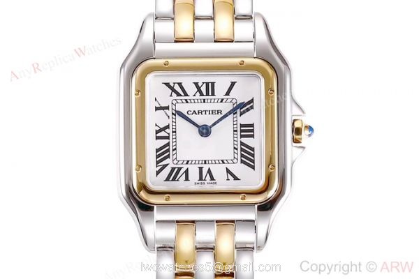 Copy Panthere De Cartier 2-Tone White Dial Watch Swiss Quartz Movement Copy Panthere De Cartier 2-Tone White Dial Watch Swiss Quartz Movement