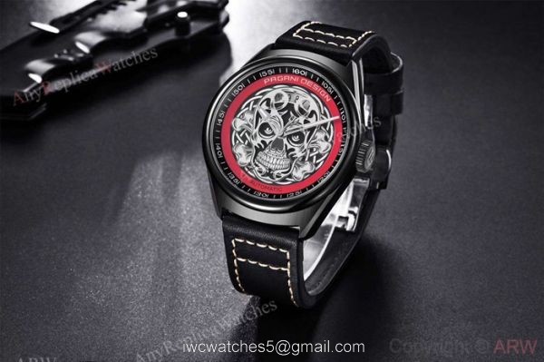 New Replica Pagani Design Black PVD Skeleton Skull Men Watch New Replica Pagani Design Black PVD Skeleton Skull Men Watch