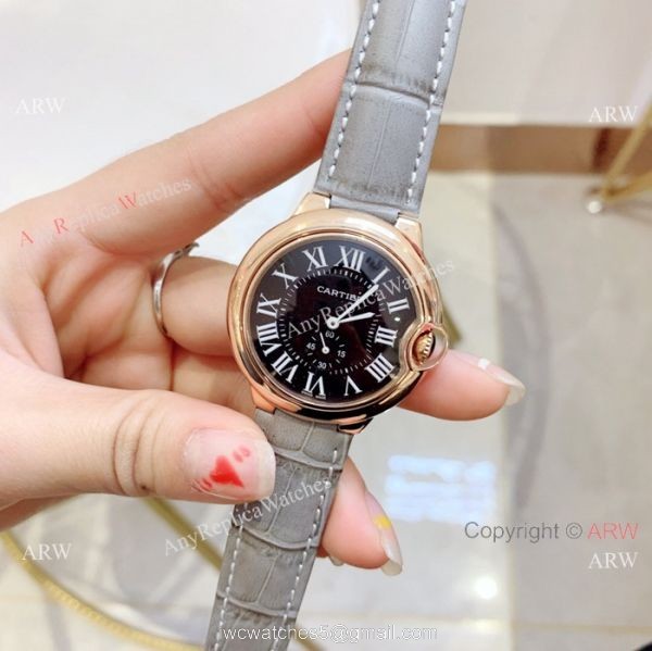 Fake Cartier Ballon Bleu Cartier Watch Lady 36mm Blue Leather Band Fake Cartier Ballon Bleu Cartier Watch Lady 36mm Blue Leather Band