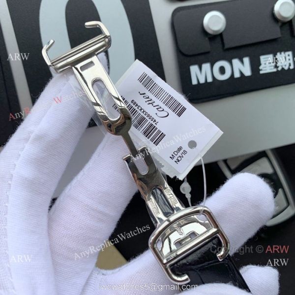 Ballon Bleu de Cartier Moonphase Copy Watch Black Leather Strap Ballon Bleu de Cartier Moonphase Copy Watch Black Leather Strap