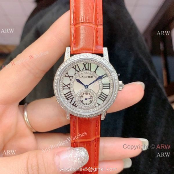 Fashion Cartier Watch Lady Diamond Bezel Black Leather Strap Fashion Cartier Watch Lady Diamond Bezel Black Leather Strap