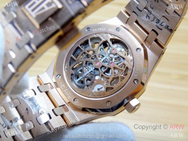 JF Fake Audemars Piguet Royal Oak Rose Gold Skeleton Watch JF Fake Audemars Piguet Royal Oak Rose Gold Skeleton Watch