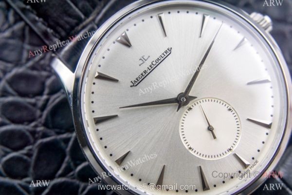 Swiss Replica Jaeger-LeCoultre Master Watch Silver Face Black Leather Strap Swiss Replica Jaeger-LeCoultre Master Watch Silver Face Black Leather Strap