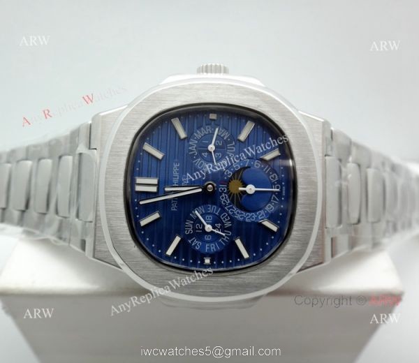 Copy Patek Philippe Nautilus Perpetual Calendar Men Watch Stainless Steel Blue Face Copy Patek Philippe Nautilus Perpetual Calendar Men Watch Stainless Steel Blue Face