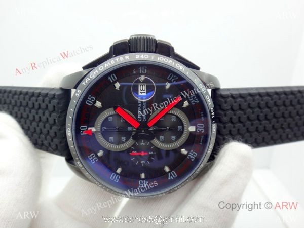Fake Chopard Alfa Romeo Chronograph Black Dial Watch Red Hands Fake Chopard Alfa Romeo Chronograph Black Dial Watch Red Hands