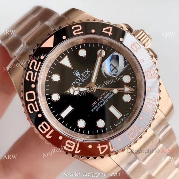 Noob Factory Replica Watches Rolex GMT-Master II Rose Gold watch Noob Factory Replica Watches Rolex GMT-Master II Rose Gold watch