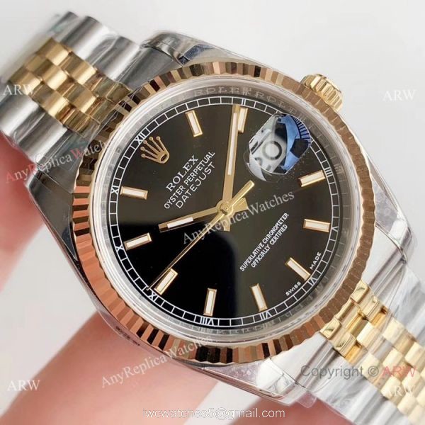 Replica AR Factory V2 Swiss 3135 Rolex Datejust Black Dial Jubilee Watch 36mm Replica AR Factory V2 Swiss 3135 Rolex Datejust Black Dial Jubilee Watch 36mm