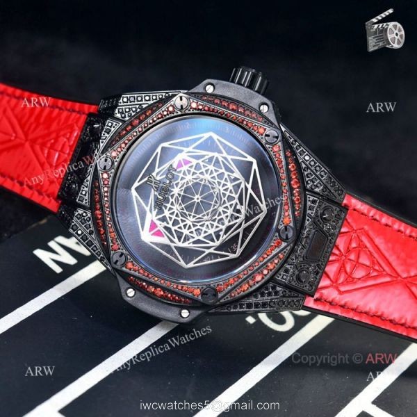 Hublot Big Bang Sang Bleu All Black Red 43mm Mens Watch Replica Hublot Big Bang Sang Bleu All Black Red 43mm Mens Watch Replica