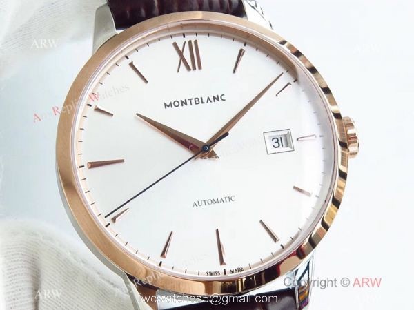 Montblanc AAA Watches Heritage Spirit 2824 Rose Gold Silver Dial Watch Montblanc AAA Watches Heritage Spirit 2824 Rose Gold Silver Dial Watch