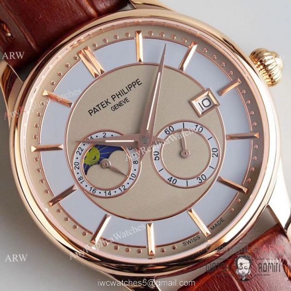 Swiss Grade 1 Patek Philippe AAA Watch Rose Gold Moonphase Men Size Swiss Grade 1 Patek Philippe AAA Watch Rose Gold Moonphase Men Size