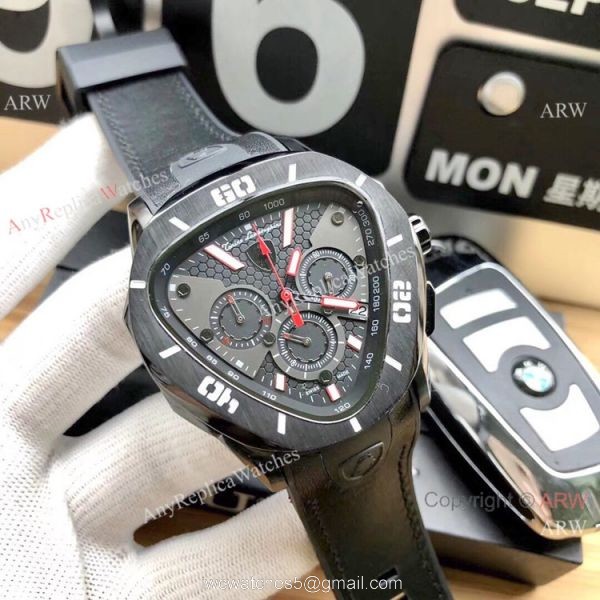 Copy Tonino Lamborghini Spyder C Line 66 anniversary Watches SS Black Dial Copy Tonino Lamborghini Spyder C Line 66 anniversary Watches SS Black Dial
