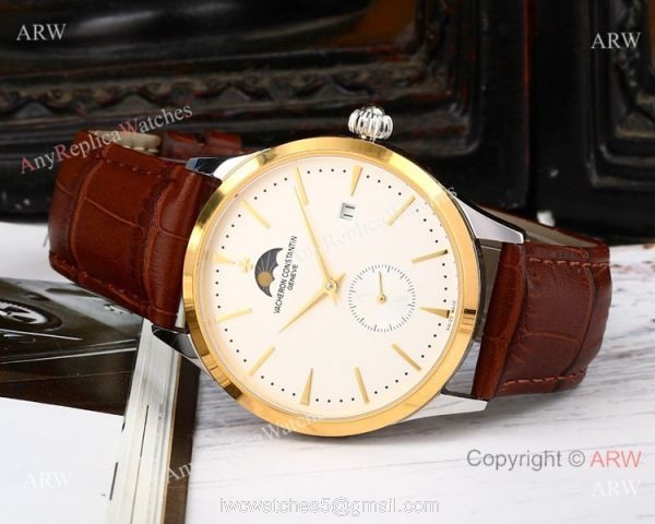 AAA Quality Copy Vacheron Constantin Moonphase Watch SS White Dial AAA Quality Copy Vacheron Constantin Moonphase Watch SS White Dial