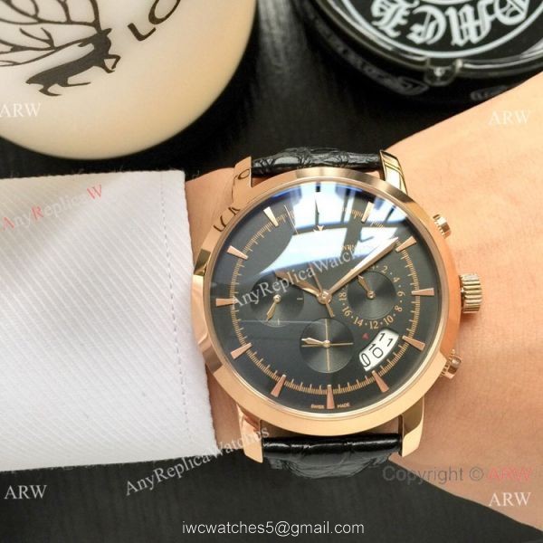 Best Copy Vacheron Constantin Chronograph Watch Silver Dial Black Leather strap Best Copy Vacheron Constantin Chronograph Watch Silver Dial Black Leather strap