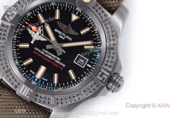 GB Swiss Replica Breitling Avenger blackbird V2 Watch Titanium Case Green Strap GB Swiss Replica Breitling Avenger blackbird V2 Watch Titanium Case Green Strap