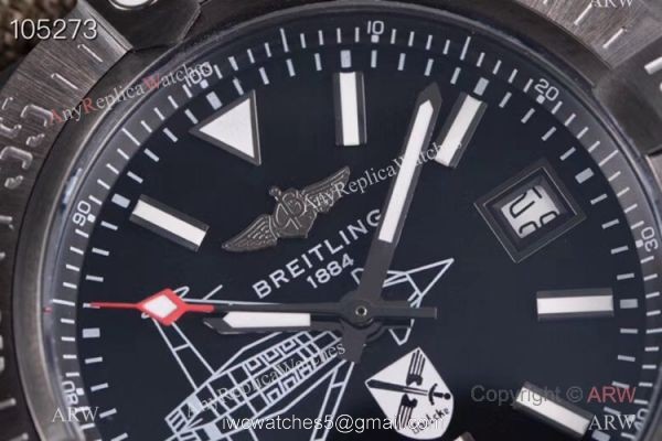 GB Factory Breitling Avenger Seawolf II Boelcke Limited Edition Copy Watch Black Steel Green Band GB Factory Breitling Avenger Seawolf II Boelcke Limited Edition Copy Watch Black Steel Green Band