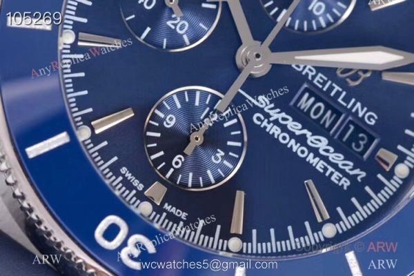 GB factory Breitling SuperOcean Heritage II day-date Replica Watch Blue Dial GB factory Breitling SuperOcean Heritage II day-date Replica Watch Blue Dial
