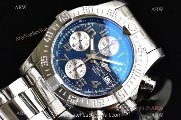 Swiss Grade Replica Breitling Super Avenger II 7750 Watch Stainless Steel Blue Face Swiss Grade Replica Breitling Super Avenger II 7750 Watch Stainless Steel Blue Face