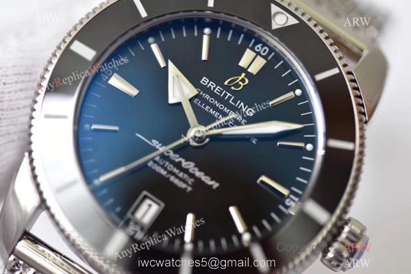 (GF) Replica Breitling Superocean Heritage II Stainless Steel Black Watch 42mm (GF) Replica Breitling Superocean Heritage II Stainless Steel Black Watch 42mm