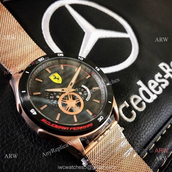 Copy Ferrari Gran Premio Automatico Men Watch Rose Gold White Dial Copy Ferrari Gran Premio Automatico Men Watch Rose Gold White Dial