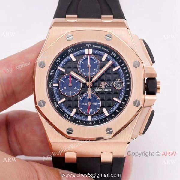 Audemars Piguet Royal Oak offshore Replica Watches SS Blue Sub-dials Audemars Piguet Royal Oak offshore Replica Watches SS Blue Sub-dials