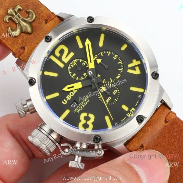 Best Replica U-Boat Classico U-72 Chronograph watches SS Yellow Leather Strap Best Replica U-Boat Classico U-72 Chronograph watches SS Yellow Leather Strap