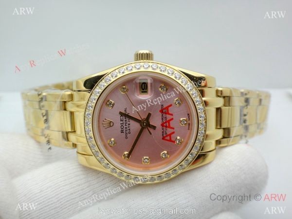 High Quality Rolex Masterpiece All Gold Pink Dial Watch 34mm High Quality Rolex Masterpiece All Gold Pink Dial Watch 34mm