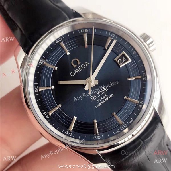 Copy Omega De Ville Hour Vision VSF 1:1 8500 Watch Dark Blue Leather Strap Copy Omega De Ville Hour Vision VSF 1:1 8500 Watch Dark Blue Leather Strap