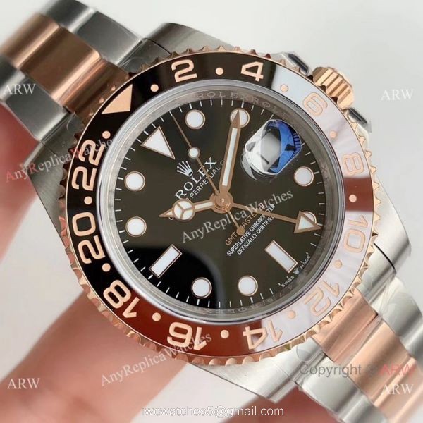 (EW) Swiss Copy Rolex GMT-Master II Root-beer 2 Tone Rose Gold Watch 40mm (EW) Swiss Copy Rolex GMT-Master II Root-beer 2 Tone Rose Gold Watch 40mm