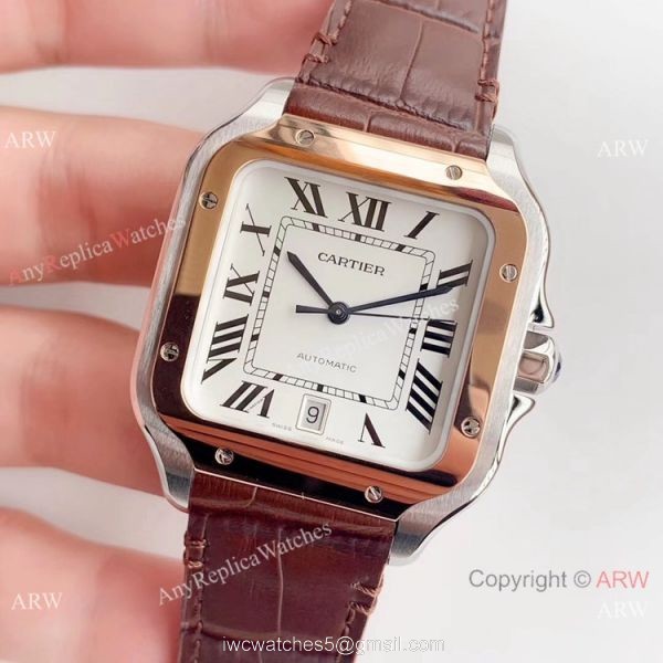 Swiss Grade Copy Cartier Santos HBBv6 Automatic Watch Two Tone Rose Gold Swiss Grade Copy Cartier Santos HBBv6 Automatic Watch Two Tone Rose Gold