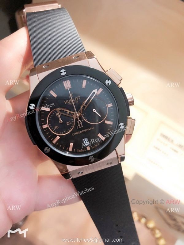 Replica Hublot Classic Fusion Chrono Watches Gray Dial Rose Gold Replica Hublot Classic Fusion Chrono Watches Gray Dial Rose Gold