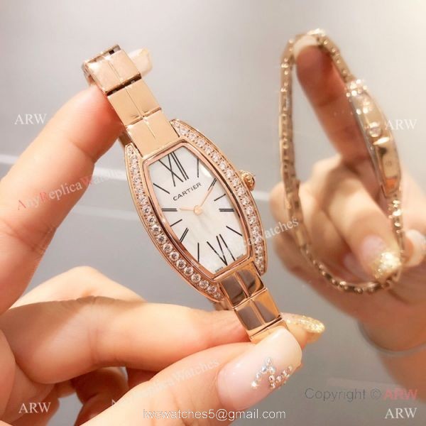 Cartier Mini Tonneau White MOP Dial Stainless Steel women Watch Best Replica Cartier Mini Tonneau White MOP Dial Stainless Steel women Watch Best Replica