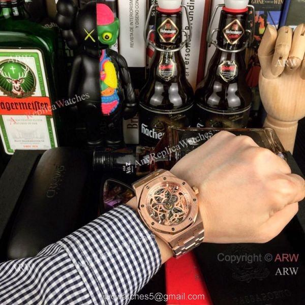 Audemars Piguet Royal Oak Skeleton Replica Watch Rose Gold Case Audemars Piguet Royal Oak Skeleton Replica Watch Rose Gold Case
