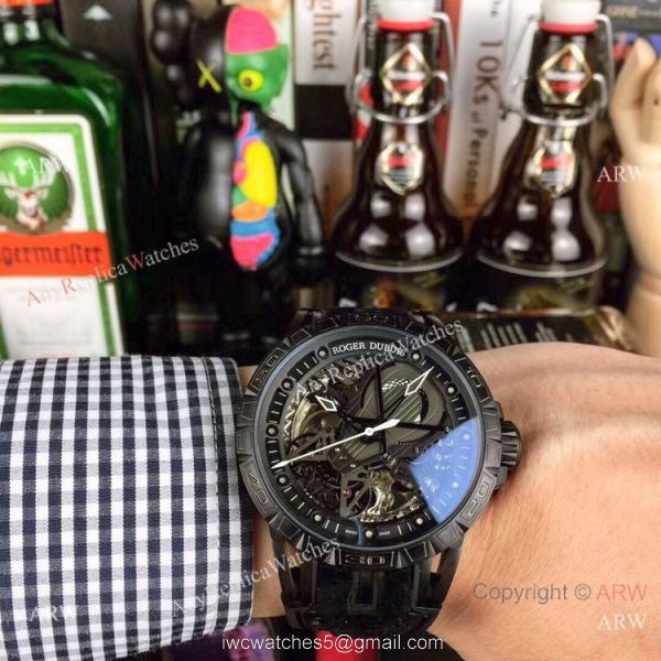 Roger Dubuis Excalibur Skeleton Copy Watch Black DLC Case 46mm Roger Dubuis Excalibur Skeleton Copy Watch Black DLC Case 46mm