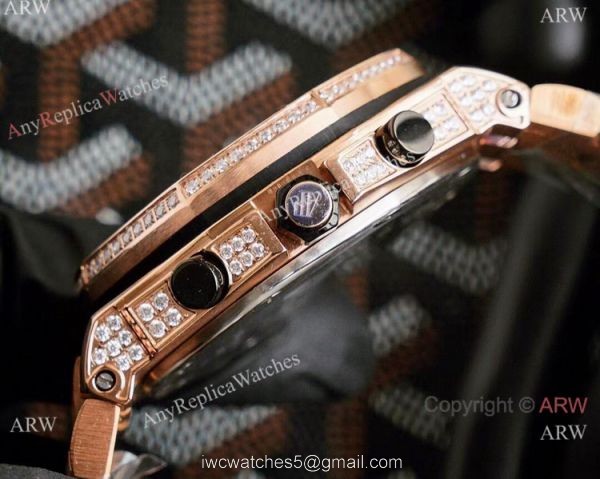 Rose Gold Royal Oak Offshore AP Iced Out Replica Watch for Sale Rose Gold Royal Oak Offshore AP Iced Out Replica Watch for Sale