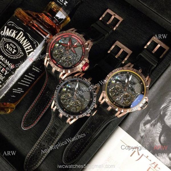 Best Replica Roger Dubuis Excalibur Double Tourbillon Watch Rose Gold Skeleton Face Best Replica Roger Dubuis Excalibur Double Tourbillon Watch Rose Gold Skeleton Face
