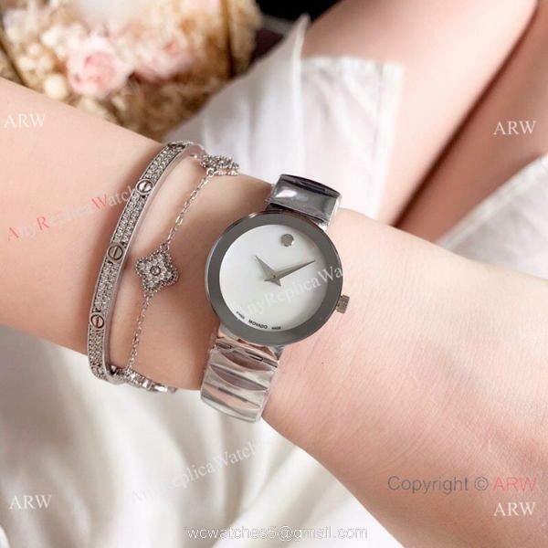 Low Price Copy Movado Stainless Steel White MOP Dial Watch Lady Quartz Low Price Copy Movado Stainless Steel White MOP Dial Watch Lady Quartz