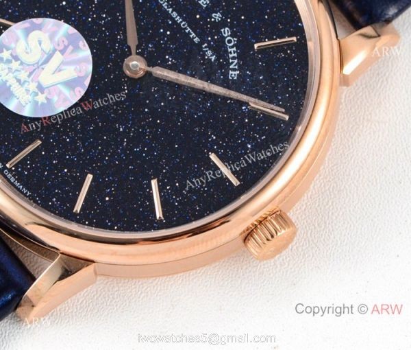 Swiss Grade Copy A.Lange Sohne Saxonia Thin 2892 Watch Rose Gold New Blue Dial Swiss Grade Copy A.Lange Sohne Saxonia Thin 2892 Watch Rose Gold New Blue Dial