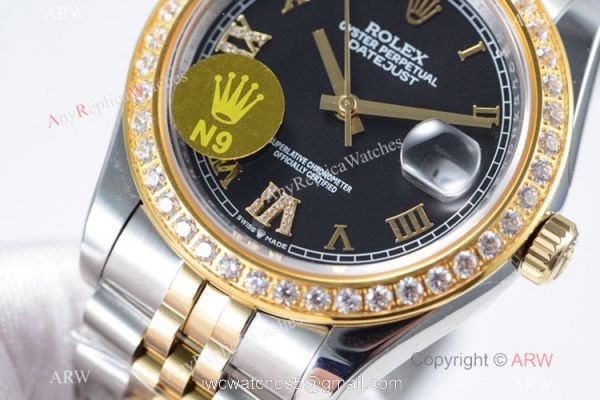 Swiss Grade 1 Rolex Datejust II 904L 2836 Watch 2-Tone Black Roman Dial Swiss Grade 1 Rolex Datejust II 904L 2836 Watch 2-Tone Black Roman Dial
