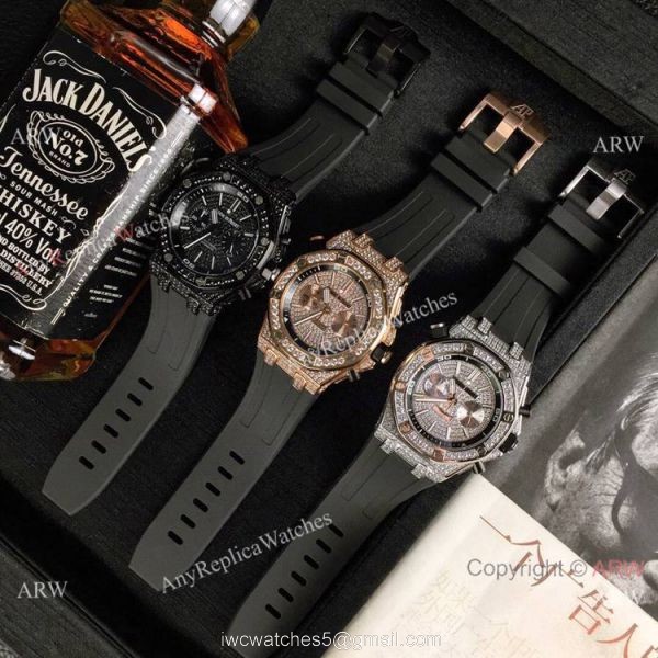Royal Oak Offshore Diver AP Iced Out Replica Watch Silver Steel Case Royal Oak Offshore Diver AP Iced Out Replica Watch Silver Steel Case