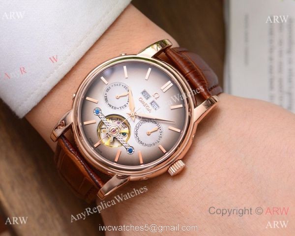 Buy Replica Omega Grand Complications Watches SS Brown Leather Strap Buy Replica Omega Grand Complications Watches SS Brown Leather Strap
