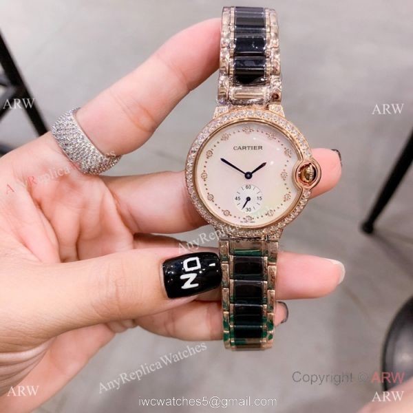 Cartier Ballon Bleu de 36mm Quartz Watch Black Ceramic Silver Cartier Ballon Bleu de 36mm Quartz Watch Black Ceramic Silver