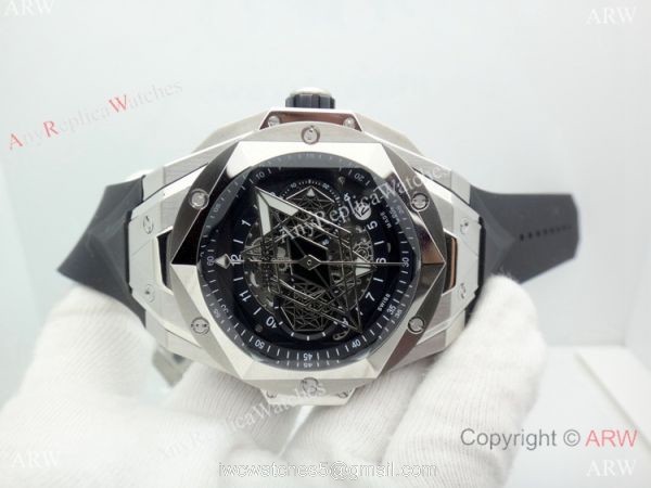 2019 Replica Hublot Big Bang Sang Bleu II Watches Stainless Steel Skeleton Dial 2019 Replica Hublot Big Bang Sang Bleu II Watches Stainless Steel Skeleton Dial