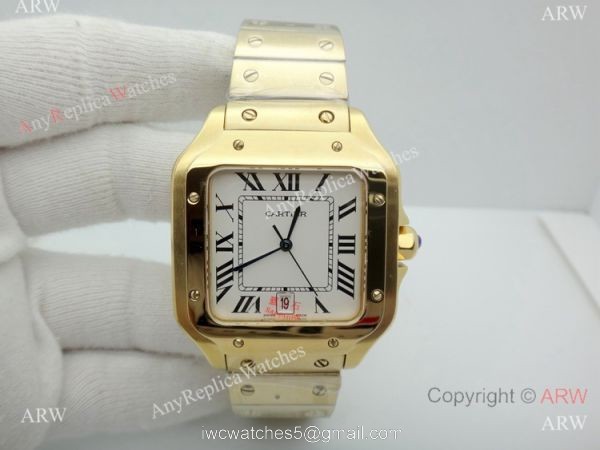 New Replica Cartier Santos de All Gold Watch 39mm or 35mm New Replica Cartier Santos de All Gold Watch 39mm or 35mm